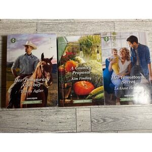 Harlequin Heartwarming LARGER PRINT Romance Novels Lot of 3 Cowboy Country